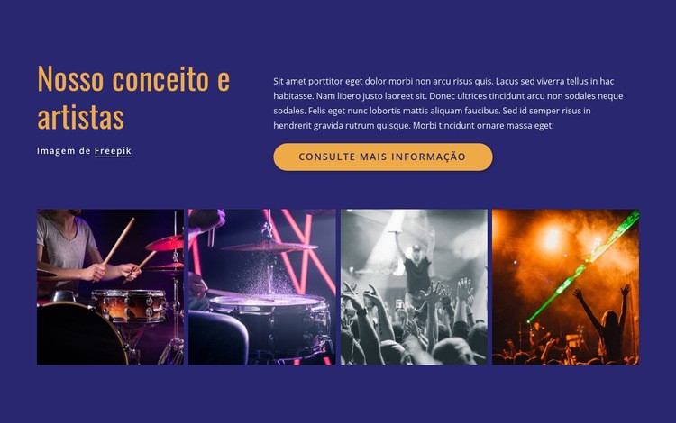 Nossos shows e artistas Design do site