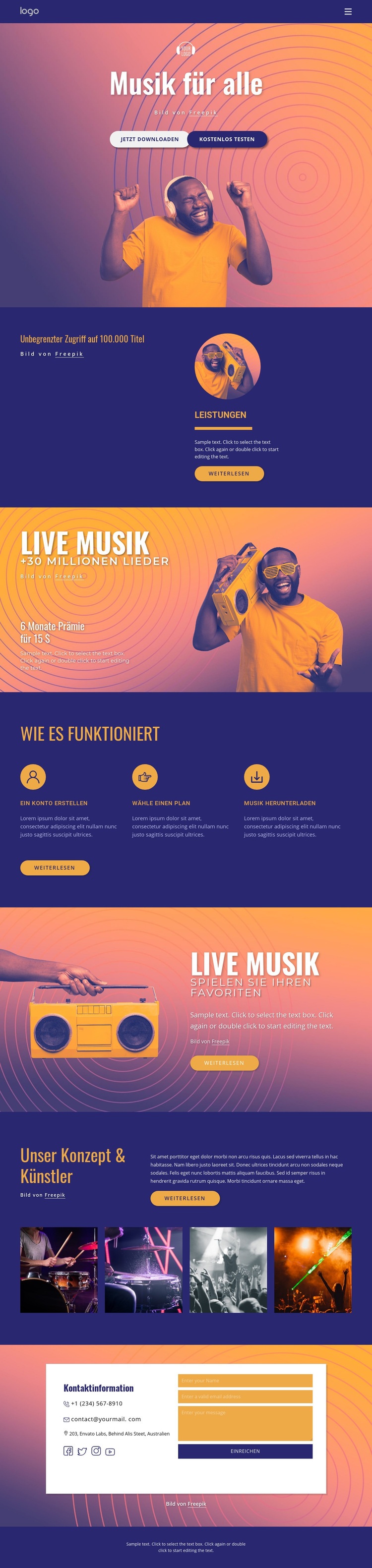 Musik für alle HTML Website Builder