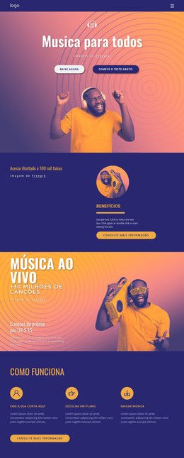 Design De Página HTML Para Musica Para Todos