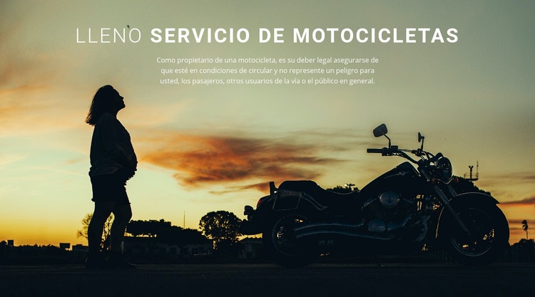 Servicios completos de motocicletas Maqueta de sitio web