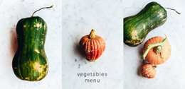 HTML Page Design For Vegetables Menu