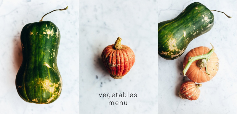 Vegetables menu Web Page Design