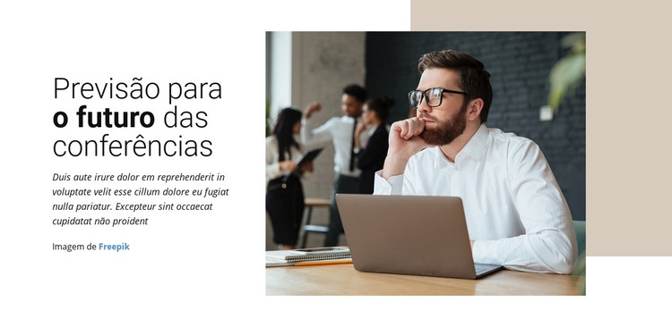 Previsão para o futuro das conferências Construtor de sites HTML