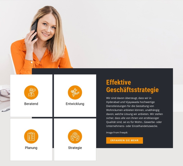 Effektive Geschäftsstrategie Website-Modell