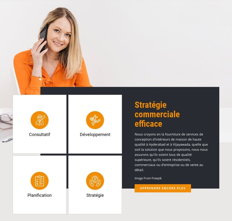 Stratégie commerciale efficace Créateur de site Web HTML
