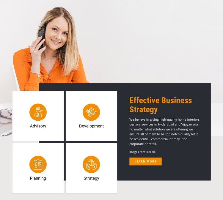 Effective Business Strategy Html Code Example