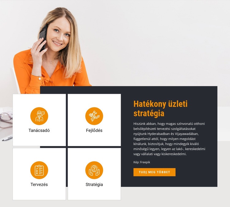 Hatékony üzleti stratégia HTML Sablon