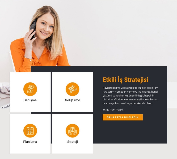 Etkili İş Stratejisi Html Web Sitesi Oluşturucu