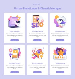 Gebrauchsfertiger Website-Builder Für Sechs Arbeitsbereiche