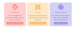 Página De Inicio Del Producto Para Columnas De Colores Con Iconos