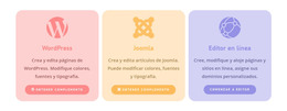 Columnas De Colores Con Iconos - Plantilla De Desarrollo Web