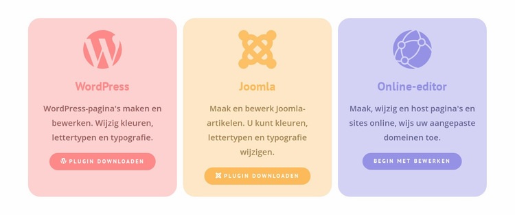 Gekleurde kolommen met pictogrammen Sjabloon