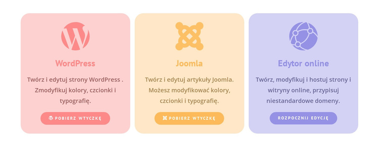 Kolorowe kolumny z ikonami Motyw WordPress