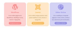 Colunas Coloridas Com Ícones - HTML5 Website Builder