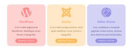 Layout CSS Para Colunas Coloridas Com Ícones