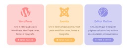 Página Inicial Do Produto Para Colunas Coloridas Com Ícones