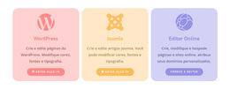 Colunas Coloridas Com Ícones - Incrível Tema WordPress