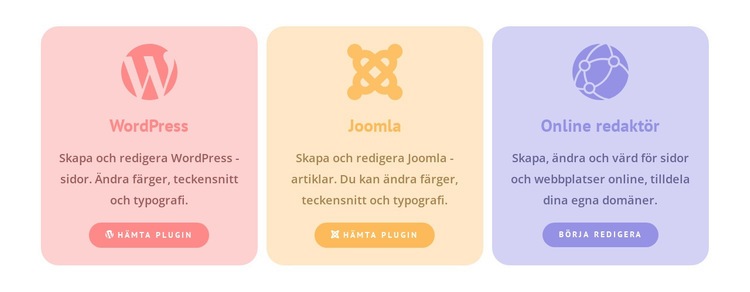 Färgade kolumner med ikoner CSS -mall