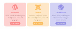 Colored Columns With Icons - Beautiful Website Design
