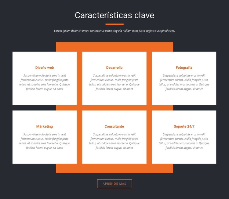 Caracteristicas importantes Creador de sitios web HTML