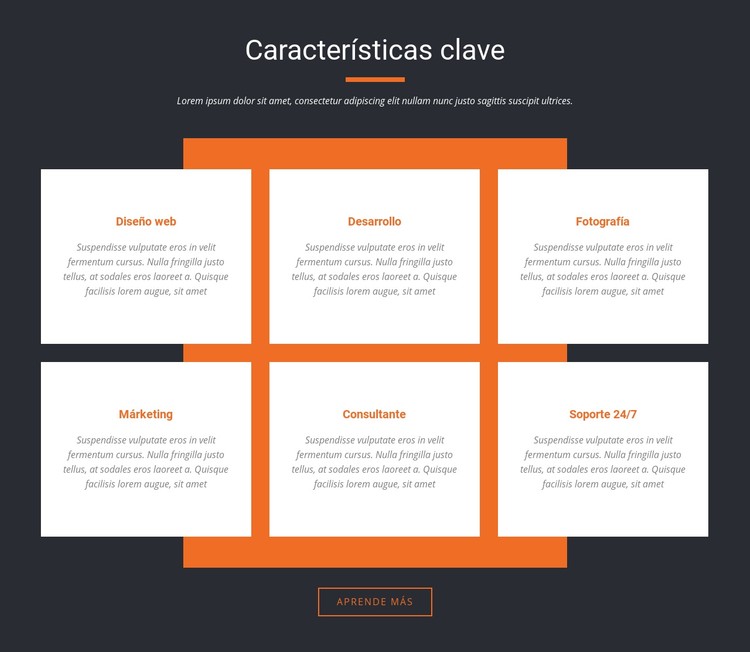 Caracteristicas importantes Plantilla CSS