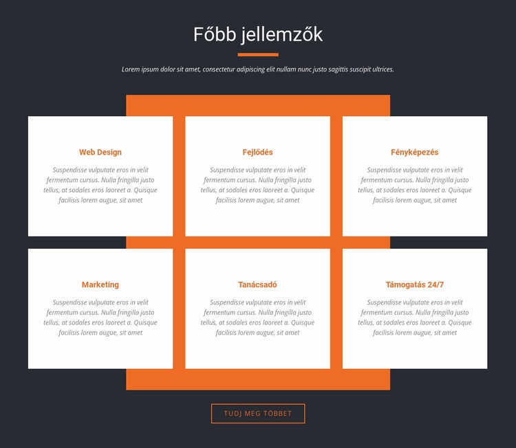 Fontos jellemzők CSS sablon