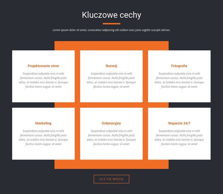 Ważne cechy Szablon CSS