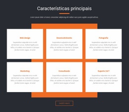 Modelo HTML5 Incrível Para Características Importantes