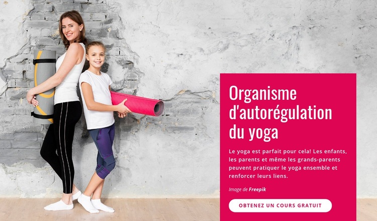 Cours de yoga en famille Maquette de site Web