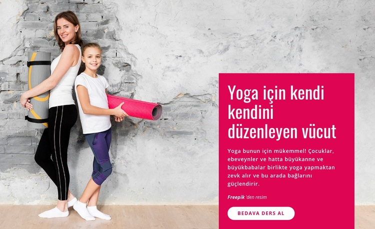 Aile Yoga Dersi Açılış sayfası