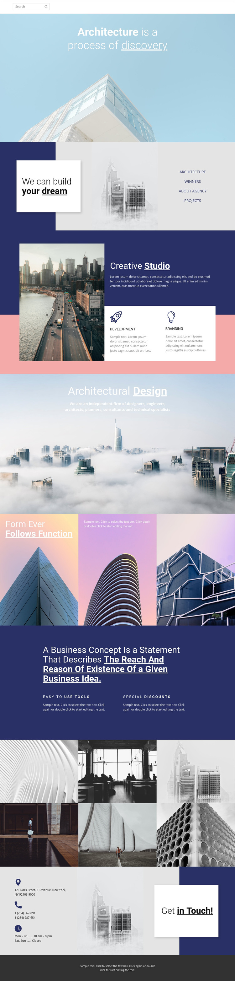 Wonders of architecture Homepage Design