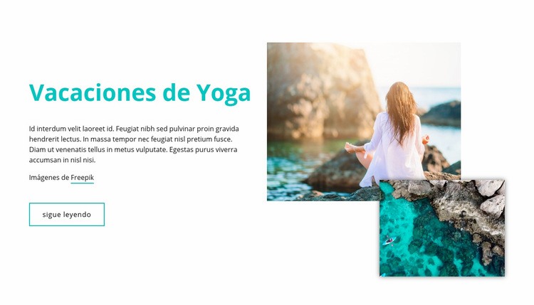 Vacaciones de Yoga Diseño de páginas web