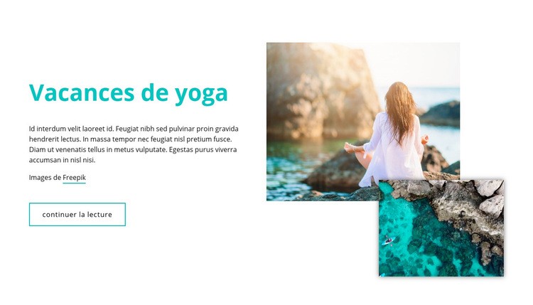 Vacances de yoga Maquette de site Web