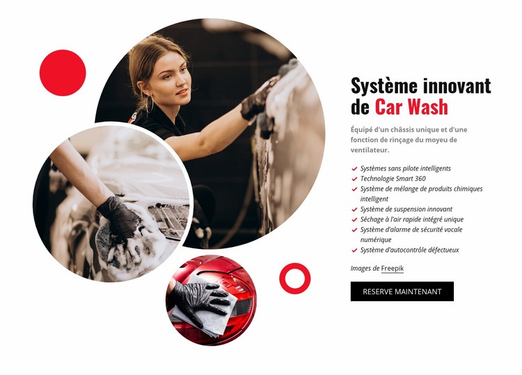 Systeme de lavage de voiture innovant Créateur de site Web HTML