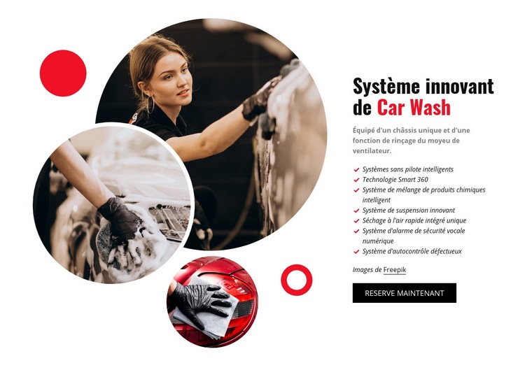 Systeme de lavage de voiture innovant Maquette de site Web