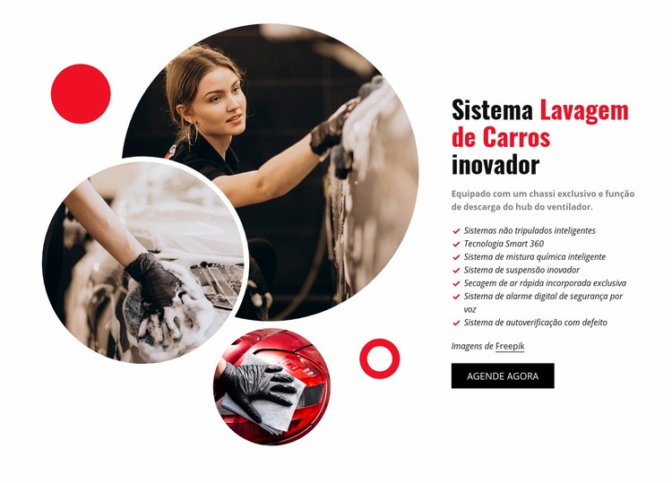 Sistema inovador de lavagem de carros Construtor de sites HTML