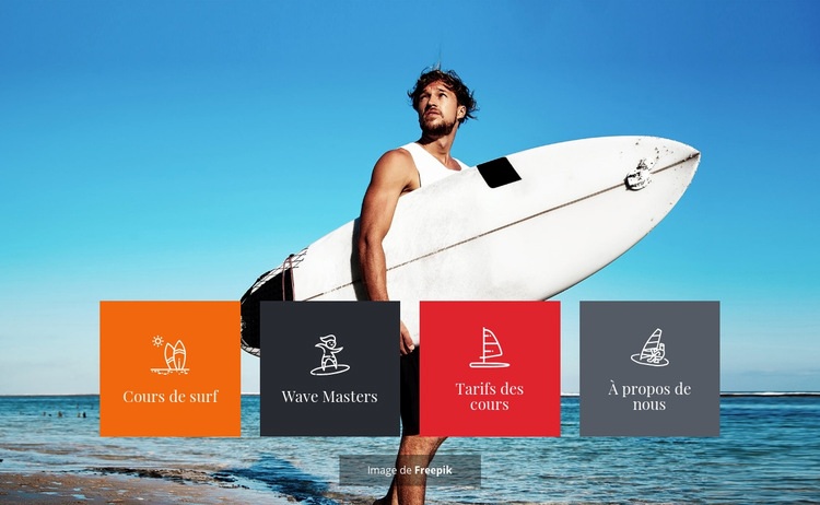Cours de surf avancés Maquette de site Web