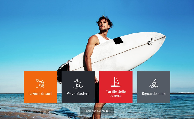 Lezioni di surf avanzate Modello di sito Web