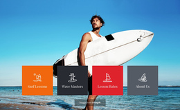 Advanced Surf Lessons - Ready To Use One Page Template