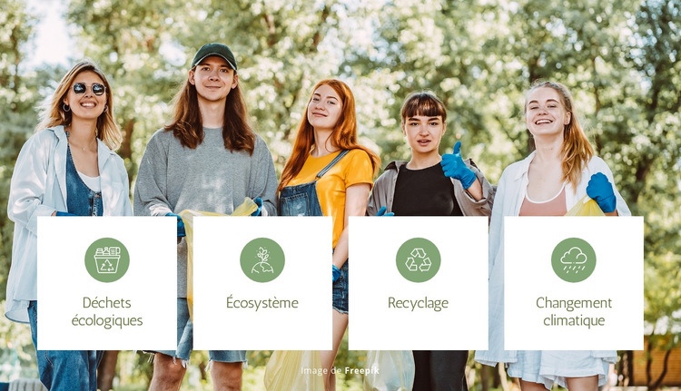 Solutions éco-déchets Maquette de site Web