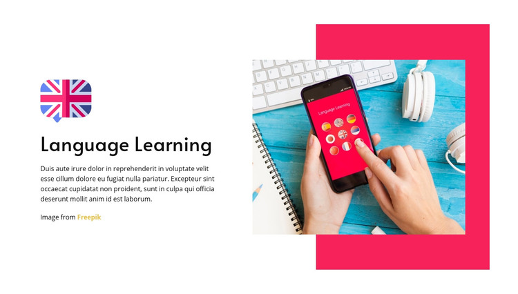 Language Learning Homepage Design