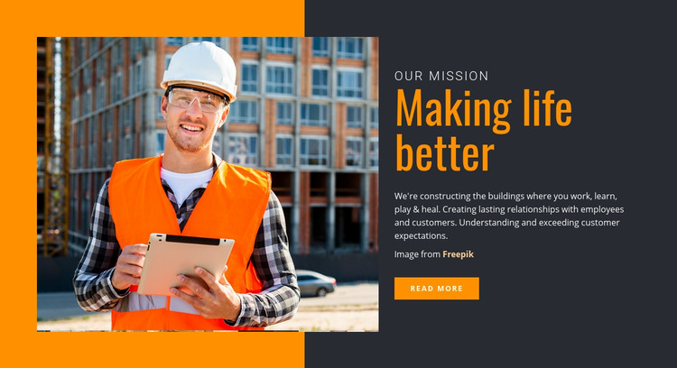 Making Life Better Homepage Design