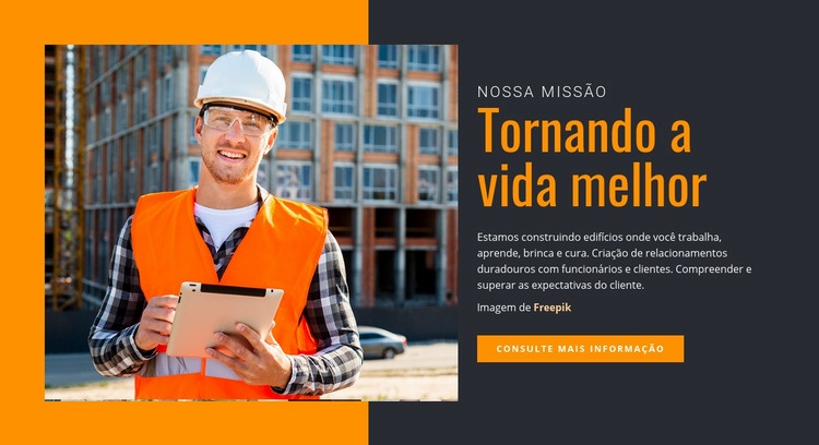 Tornando a vida melhor Construtor de sites HTML