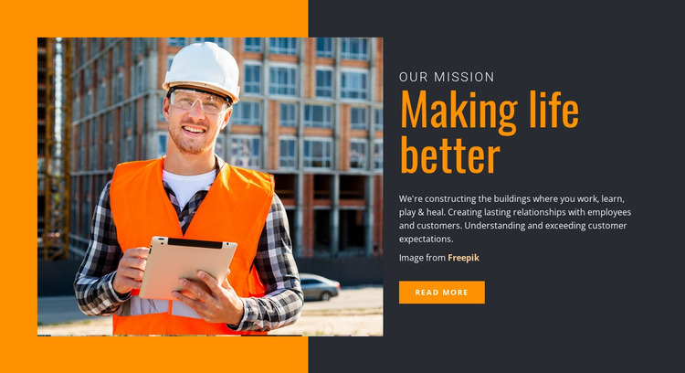 Making Life Better Website Mockup