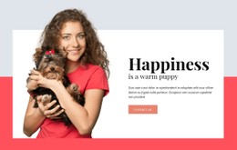 HTML5 Responsive For Happiness Is A Warm Puppy
