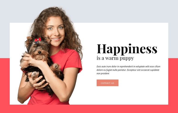Geluk is een warme puppy CSS-sjabloon