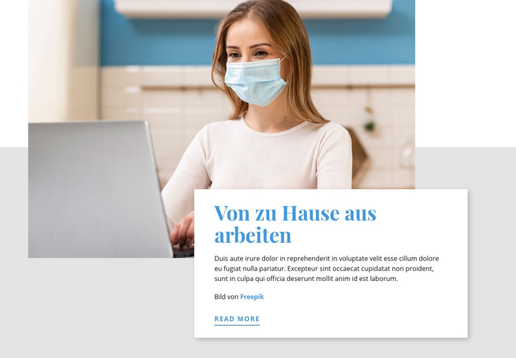 Arbeiten von zu Hause aus während COVID-19 HTML-Vorlage