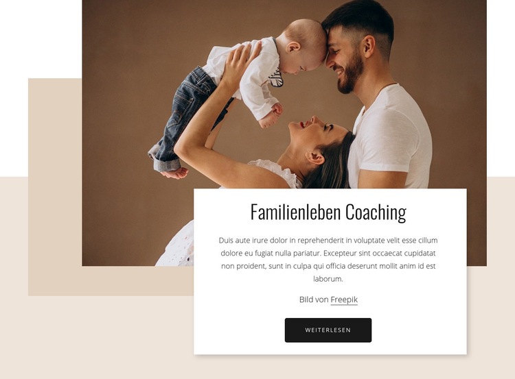 Familienleben Coaching Website-Modell