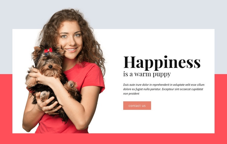 Happiness is a Warm Puppy Elementor Template Alternative