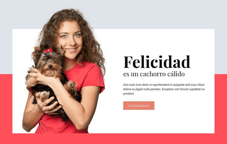 La felicidad es un cachorro cálido Creador de sitios web HTML